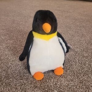Plush Penguin Bird Toy - Black, White, and Orange